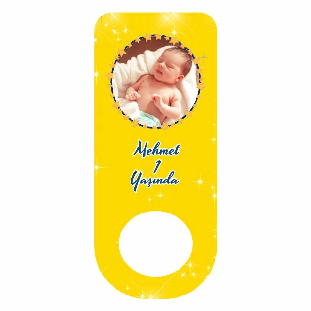 Sarı Lacivert Temalı Dikdörtgen Açacak Magneti